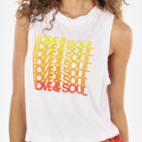 LOVE & SOUL OMBRE LOGO MUSCLE TANK