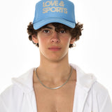 SKY BLUE LOVE & SPORTS TRUCKER HAT