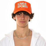 ORANGE LOVE & SPORTS TRUCKER HAT